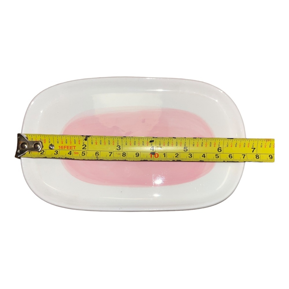 Rae Dunn butter dish Smear. Typewriter pink polka dot - Picture 7 of 7